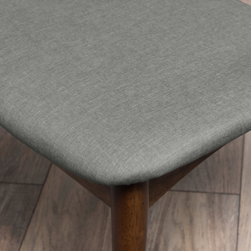 2 - Piece Of Retro Rubberwood Dining Chairs With Ergonomic Back For Comfort, Gray And Walnut Colors, Stable Structure Pack Chairs, Long Term Material Filled Seats