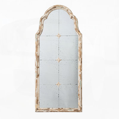 Miroir arqué en bois avec fenêtre décorative pour le salon, la salle de bain et le vestibule