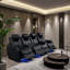 Fauteuils inclinables électriques modernes en cuir fleur pour le divertissement à domicile