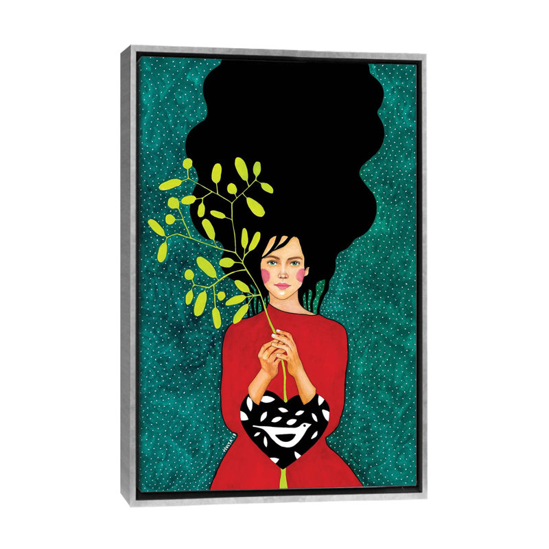 « Exist » par Hülya Özdemir-reproduction de photo, H 40 po x l 26 po x P 1,5 po, Toile avec cadre argenté, Pas de tapis