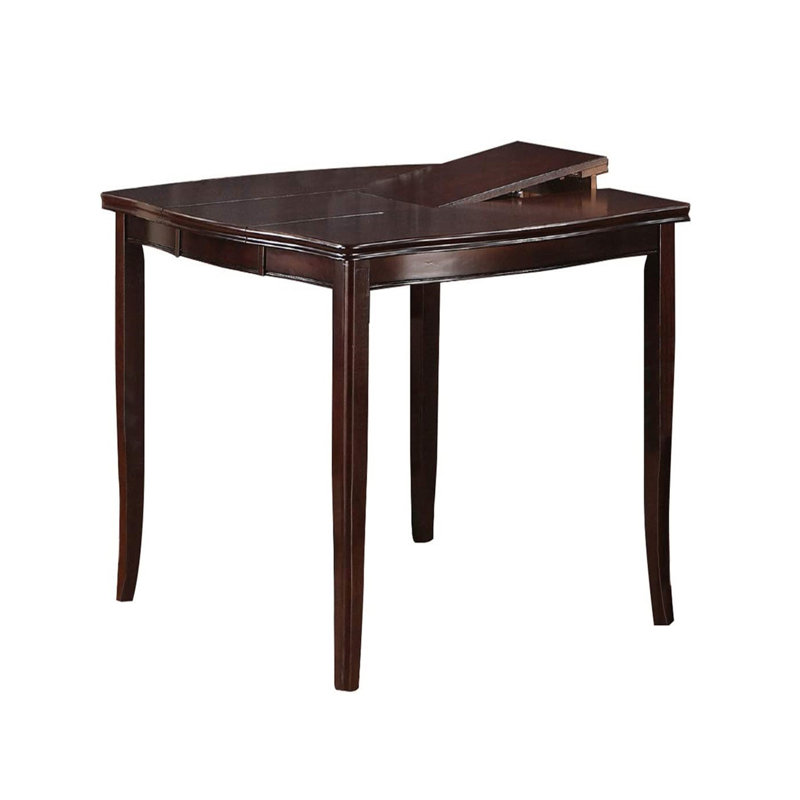 Table de salle à manger à hauteur de comptoir avec placage de bouleau et table en bois d'hévéa