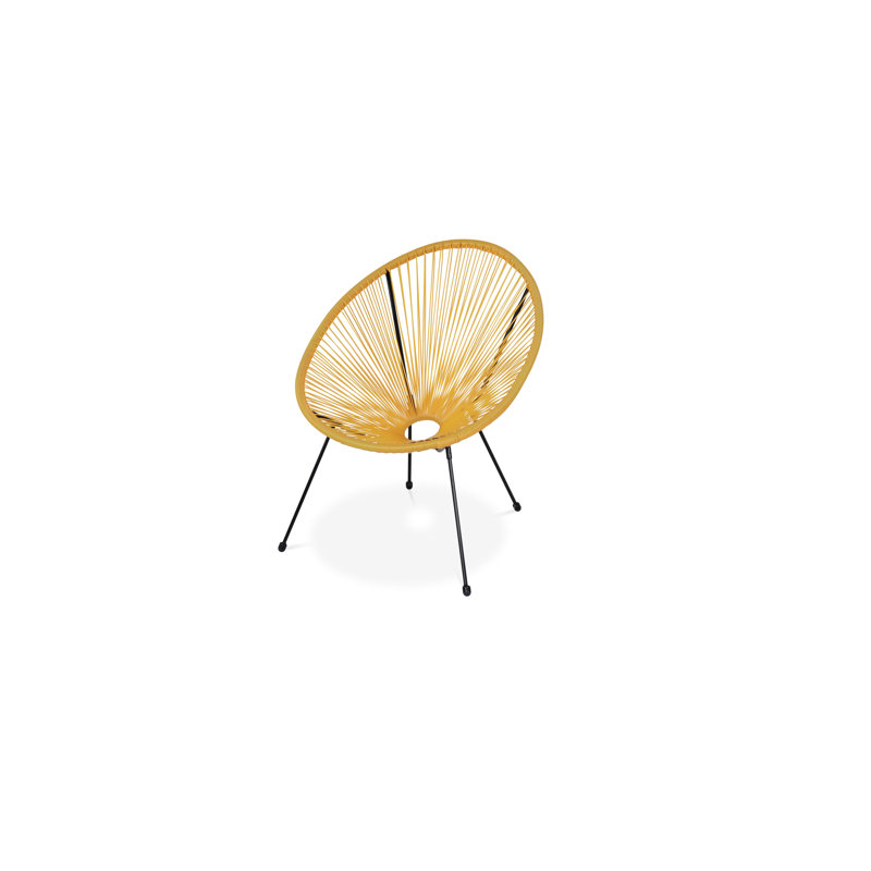 Lemeiux Patio Dining Armchair with Cushion, Yellow