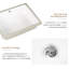 Lavabo de salle de bain rectangulaire encastré en céramique blanche encastrable, 19,38 po de profondeur, cuve à lait de 7,48 po sans jaunissement, finition lisse, largeur de 15,71 po, poids de 19,32 lb