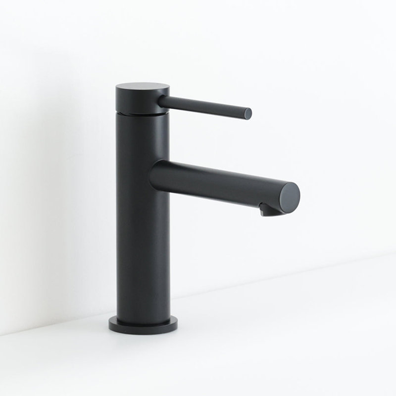 Metro Soho Thin Bathroom Faucet - Single Hole - 7" Brass, Matt Black