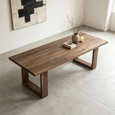 Nut-brown Rectangular Solid Wood Dining table