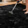 Tapis noir doux à poils longs