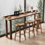 Table de salle à manger en bois massif avec garde de bord-1164937621
