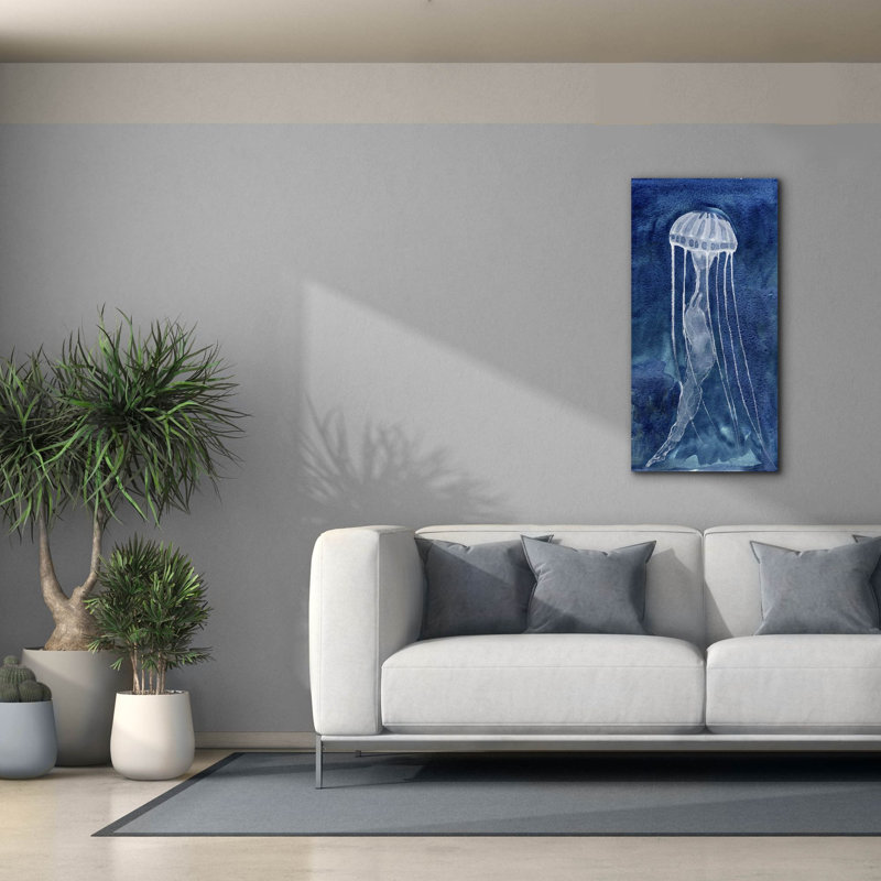 «Indigo Nettle 1» par Alicia Ludwig, art mural sur toile, H 40 po x l 20 po x P 1,5 po