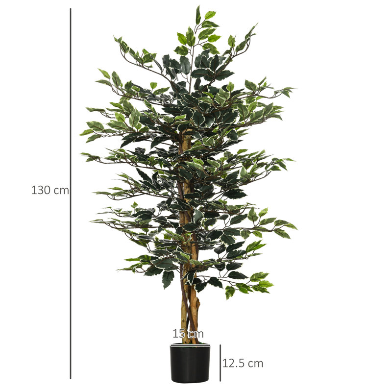 130cm Faux Ficus Tree in Cement Pot
