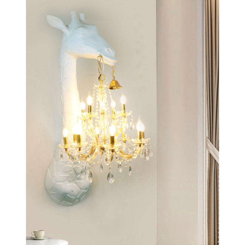 Art Sculpture Giraffe 29.5'' Novelty Wall Lamp, Matte White