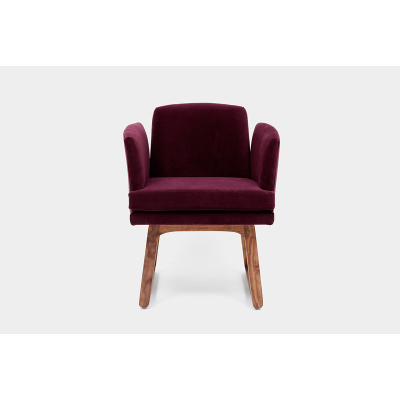 Allison Upholstered Arm Chair, Eggplant