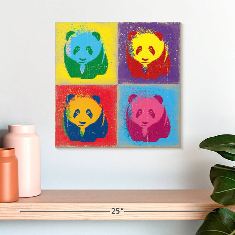 Brampt Paint Splash Pandas, H 16 po x l 16 po