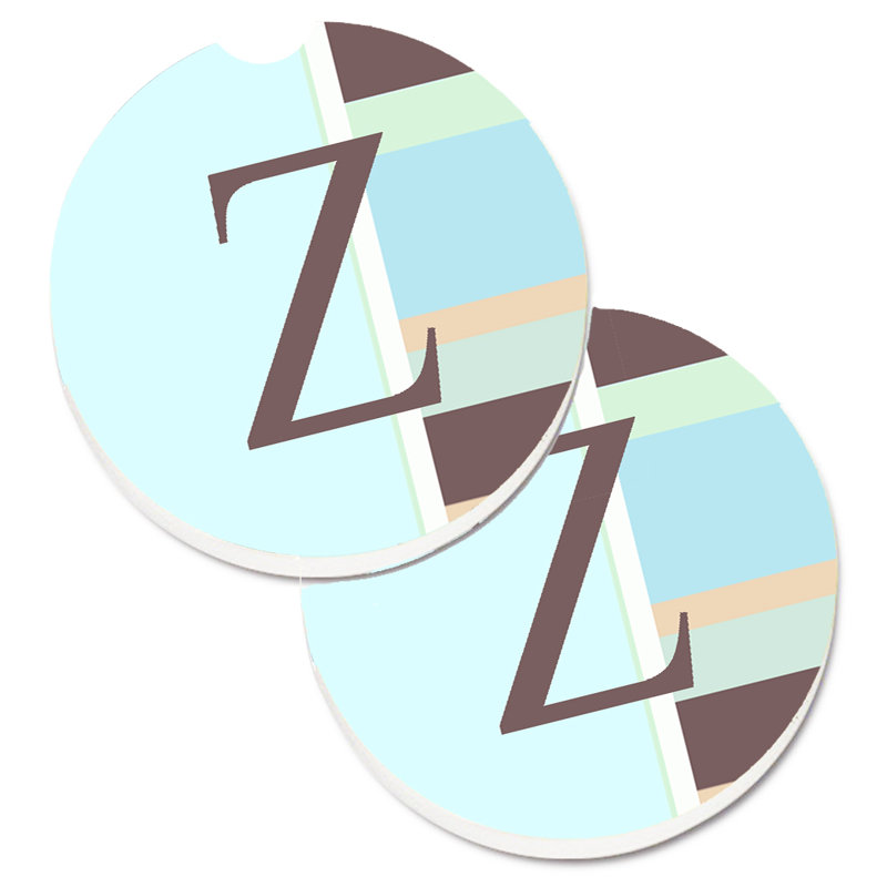 Sous-verre voiture monogramme initial, Z, Mauve