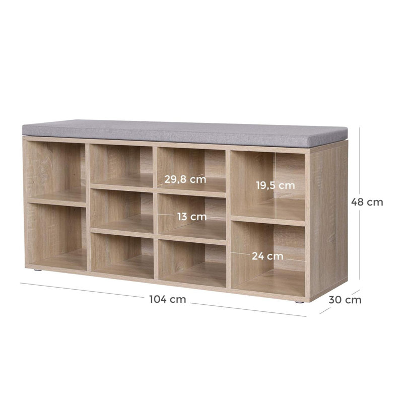 10 Pair Shoe Storage Bench