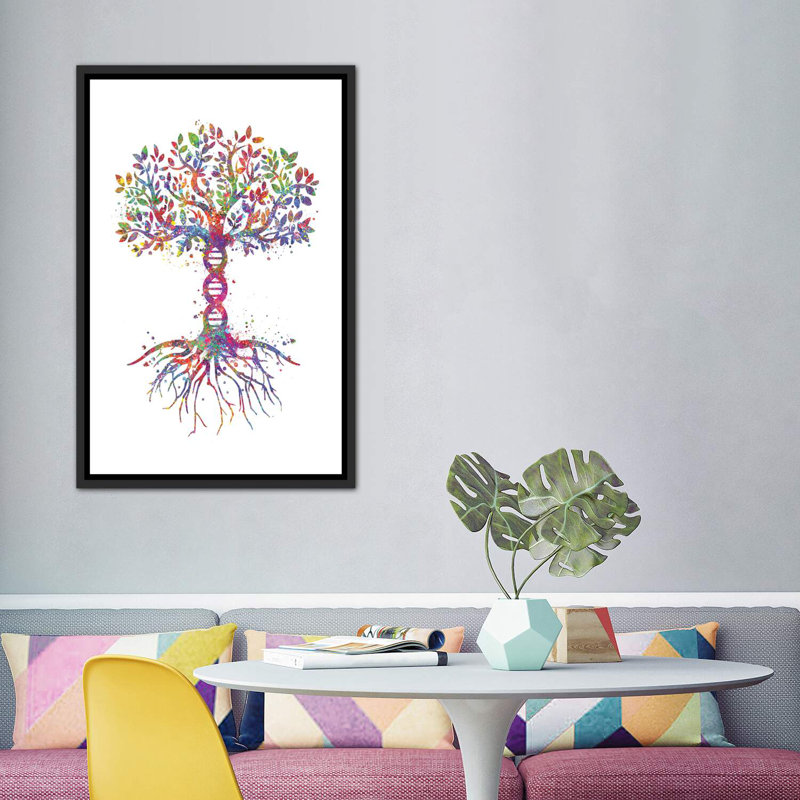 «ADN arbre» - impression, Cadre noir, H 60 po x l 40po x P 1,5 po