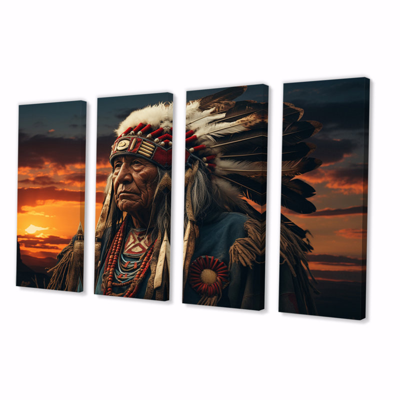Ensemble de 4 peintures sur toile Native Art