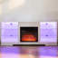 21 Electric Fireplace Tv Cabinet, Remote Controlled Flame Colour, Charging, White, For 32 - 62" Tvs, 58''W*15.5''D*24.4''H White Stand With And Socket, 58''W*15.5''D*24.4''H, Colour Changing-131518605