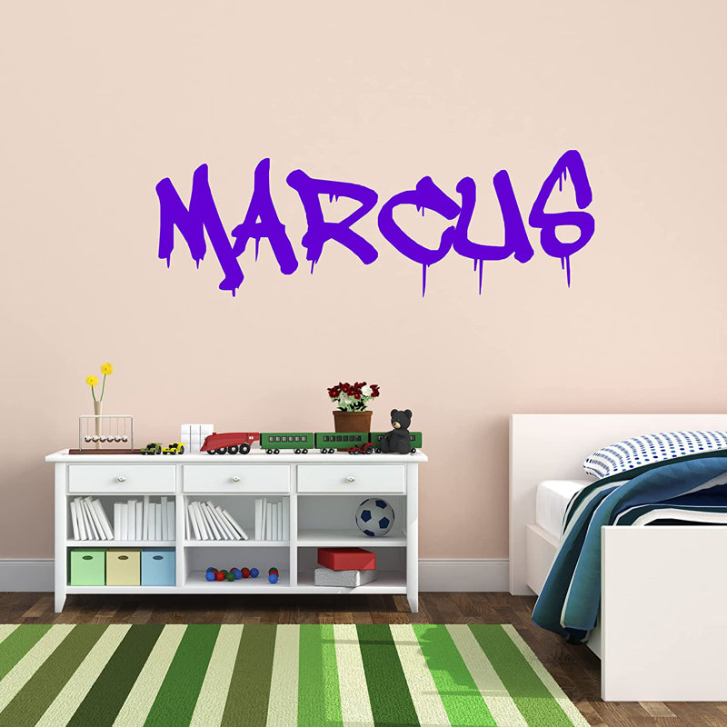 Adhésif décoratif graffiti, H 12 po x l 48 po, Mauve