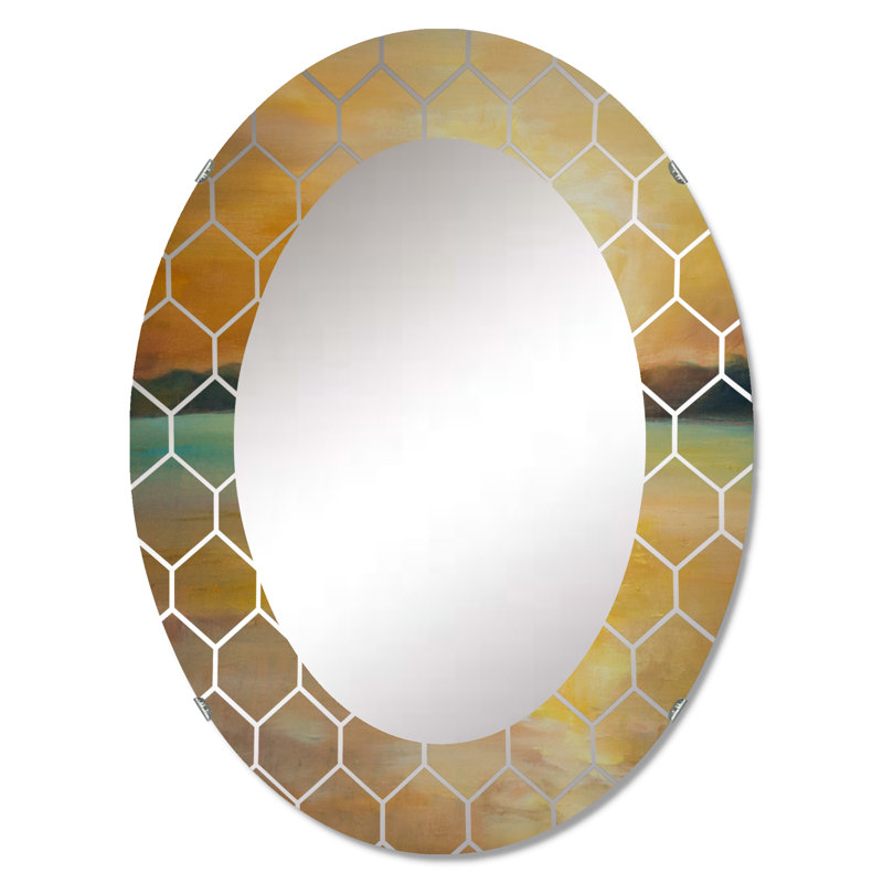 Miroir mural Coastal, jaune Sunset Horizon, 30 po x 20 po