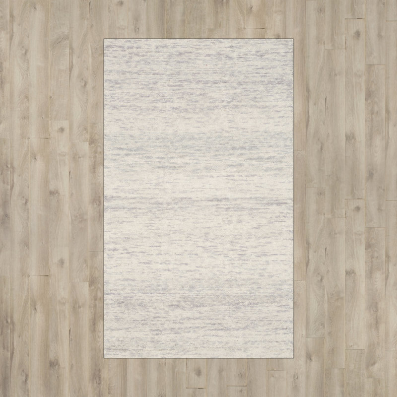 Tapis argenté en laine tissé à la main Nasir, Rectangle 8 pi x 10 pi