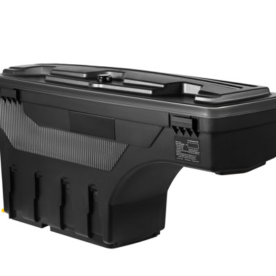 Boîte à outils verrouillable pour lit de camion, rangement pour puits de roue à roulettes imperméable de 20 L, pour 1500 2019 - 2021, côté conducteur, noir, solution L peu encombrante, couvercle, protège les boissons en bouteille