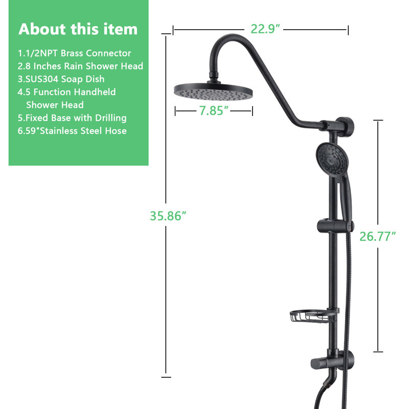 Rain Handheld Shower Head 2.5 GPM GPM,  Oil-Rubbed Bronze