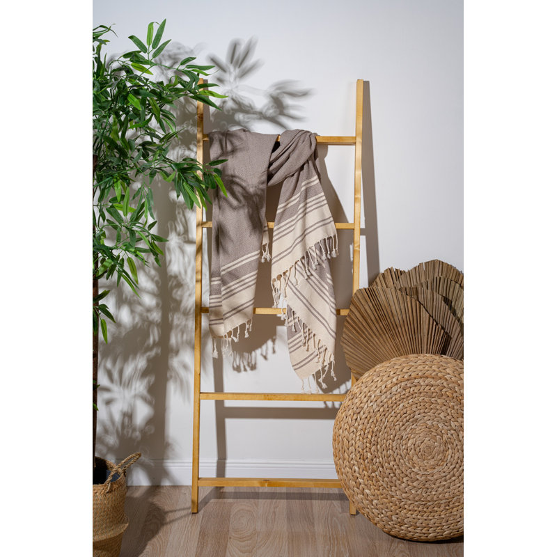 Serviette de plage douce en fouta, brun clair, 35,4 po x 67,0 po | 60% coton et 40% polyester, 5,3 oz / m² | Lavable à la machine, séchage rapide, parfait pour la plage, la piscine ou le spa | Serviette élégante et polyvalente pour s'amuser en été