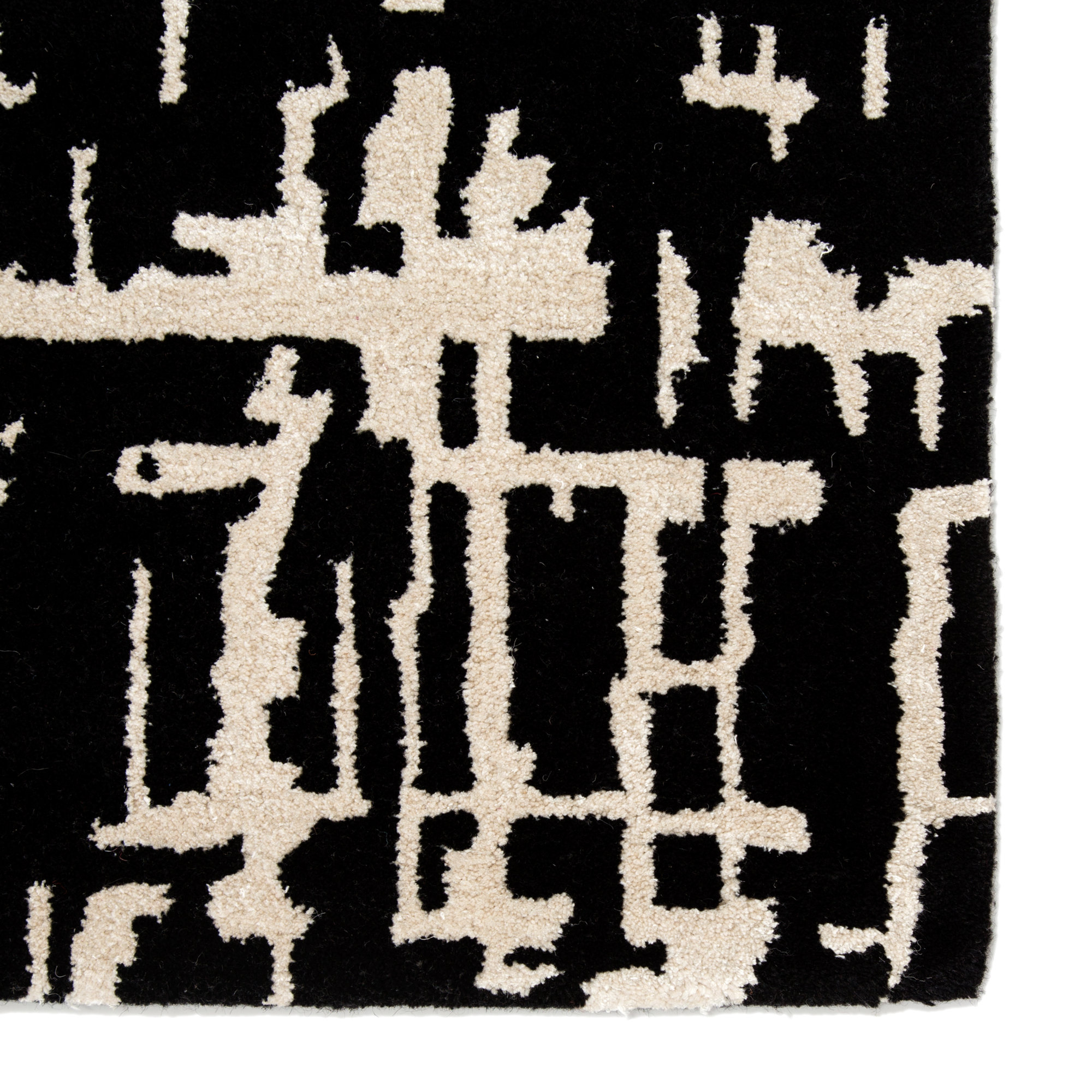 Brannon Hand Tufted Black Rug, Rectangle 2' x 3'