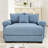 Flyn 54.3" Corduroy Upholstered Accent Chair with Ottomans & Pillow-114857102