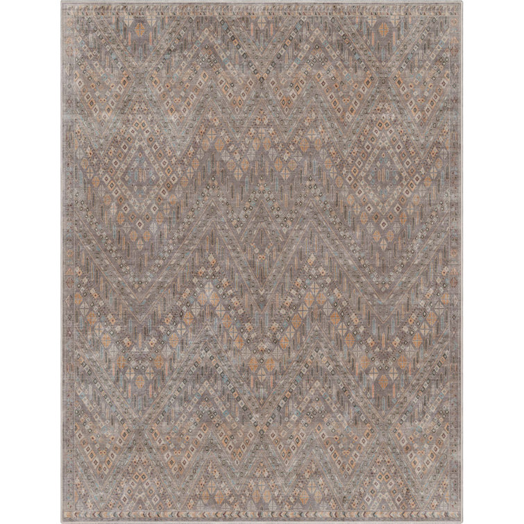 Ervin Anya Vintage Tribal Chevron Gray Flat-Weave Rug