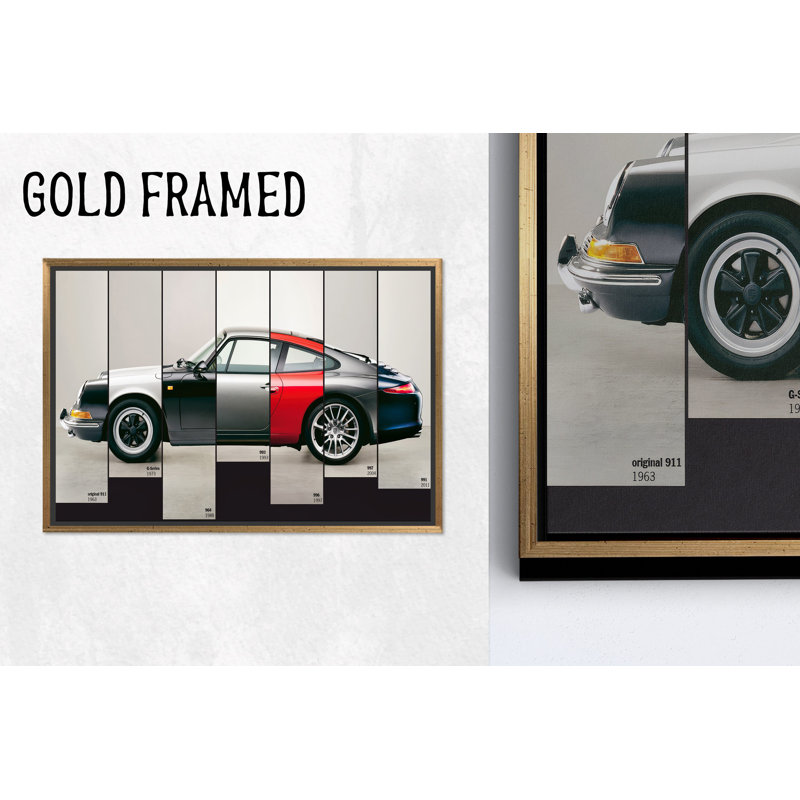 Reproduction sur toile de la collection «Evolution» de la collection d'art de la belle voiture, or de 1P