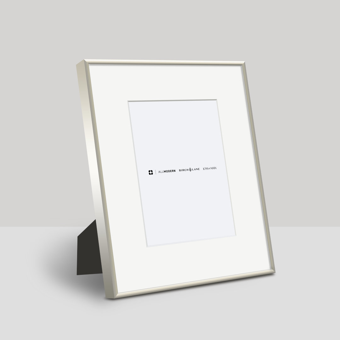 Feronia Metal Picture Frame with Mat, Silver, 5" x 7"