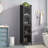 Cabinets with Four-Tier Glass Doors, Five-Tier Storage - Iron + Glass, Black | Contemporary | Entryway-149769828