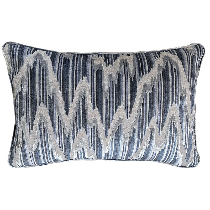 Reversible Flame stitch Velvet Pillow Cover And Insert