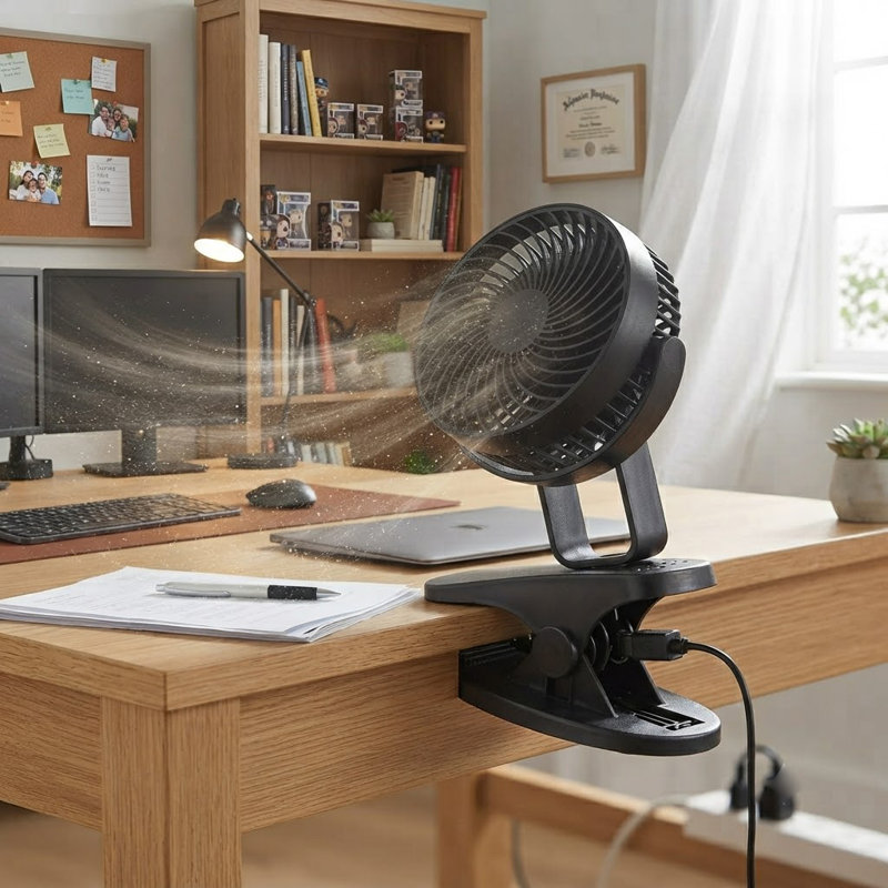 Table Fan 6" With Clip Black