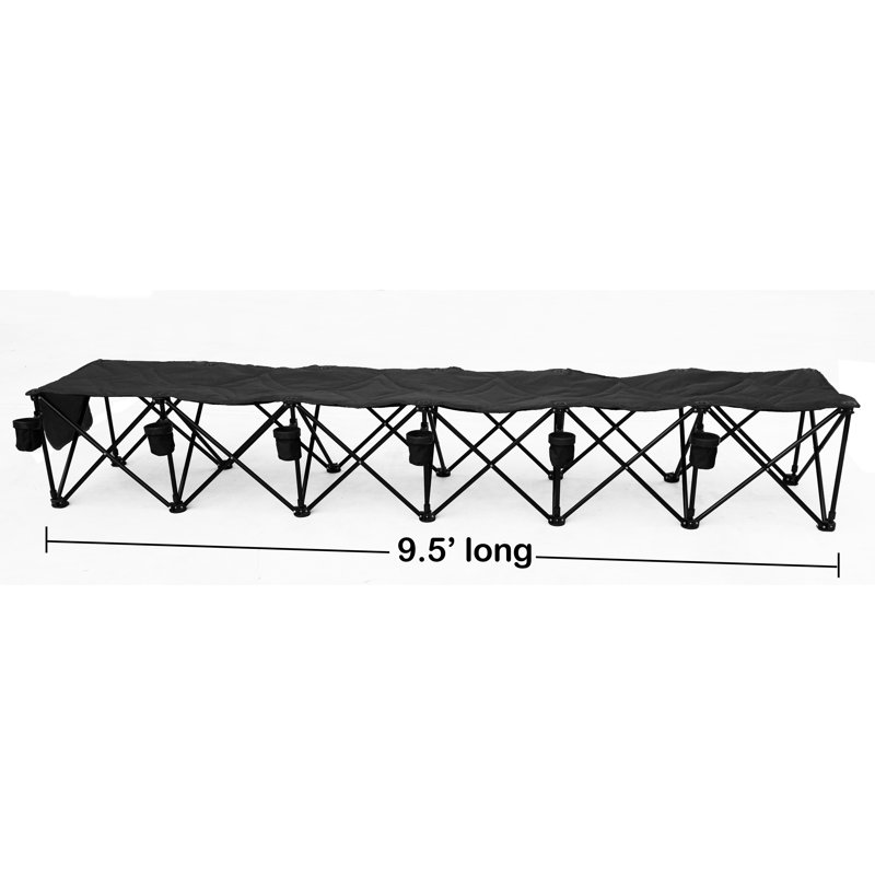 Banc de camping pliable Solange, Noir