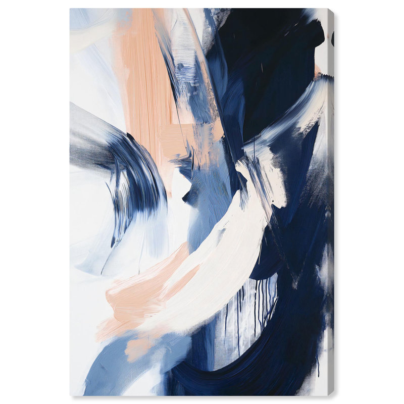 Windswept Blue Abstract Canvas Art, 36" x 24"