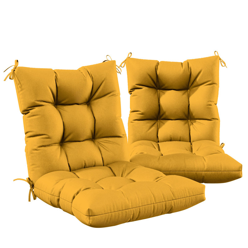 Coussins de chaise d'extérieur et de patio 5 po Wynee, 2, Jaune