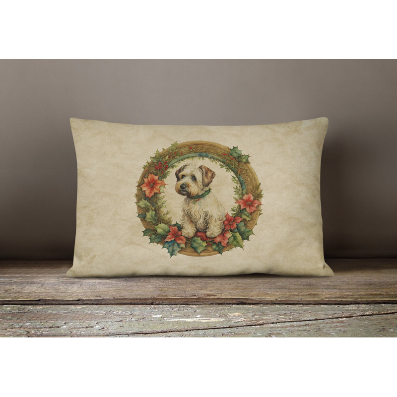 Coussin décoratif intérieur / extérieur en polyester Christmas, 12 po x 16 po, Rectangulaire