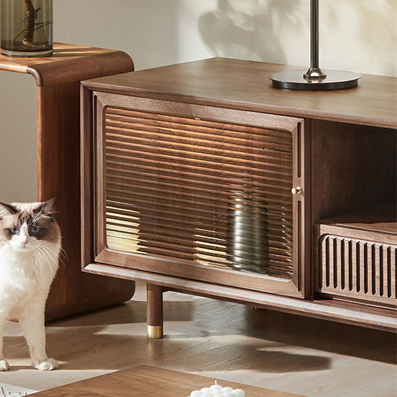 Meuble télé de style nordique rétro, 70.87"
