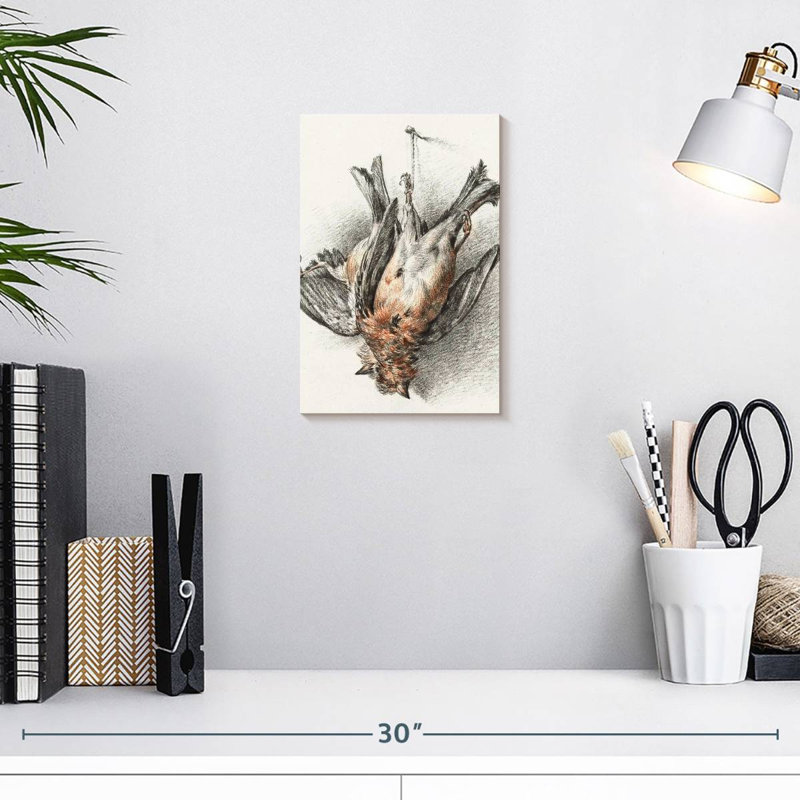 Deux oiseaux morts - 1823, 12" H x 8" W
