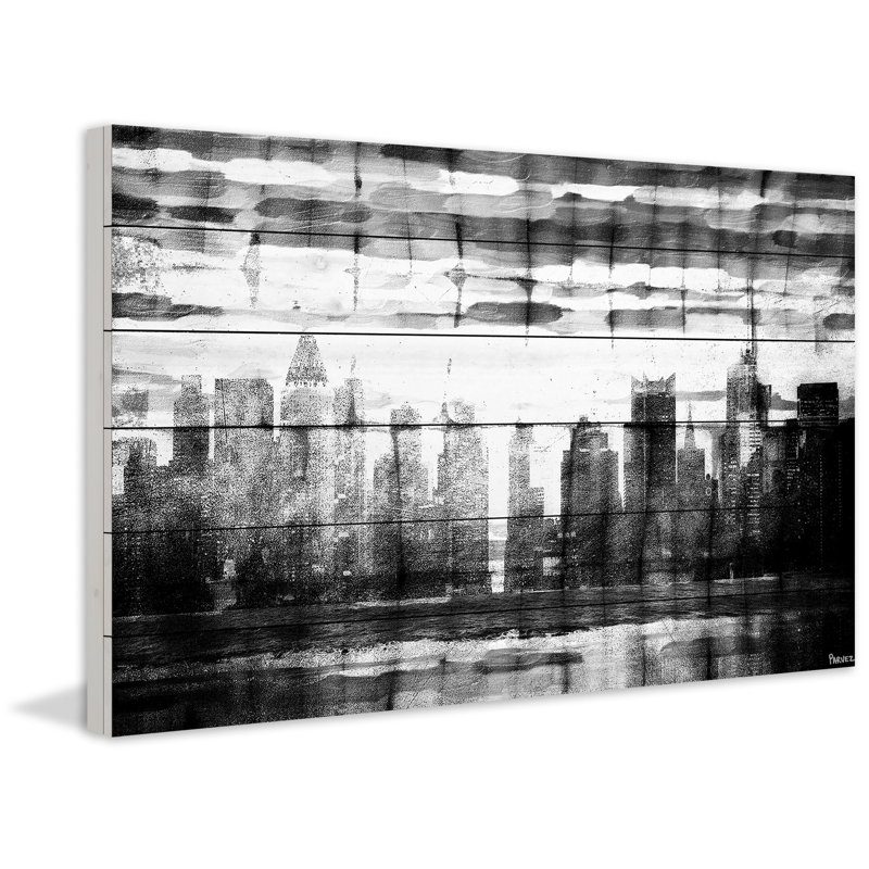 Distant Giants par Parvez Taj - impression sur bois sans cadre, H 30 po x l 45 po x P 1,5 po