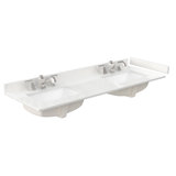 60" Double Countertop with Square Sinks (1-Hole), Backsplash & Sidesplash