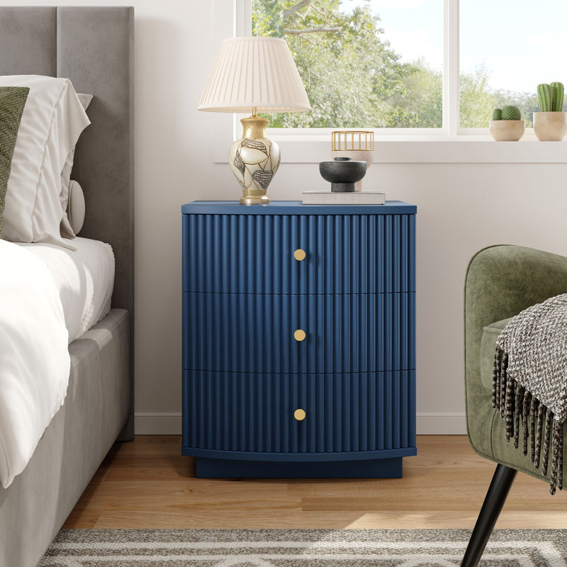 Commode 3 tiroirs l 19,69 po, Bleu