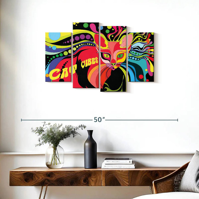 Brampt Psychedelic Cat Vibes, 22" H x 36" W