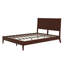 Lit-bateau de style Mid-Century avec lattes de bois robustes et support en métal-752748183