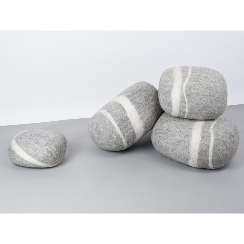 Hugo 50cm Wide Oval Pouffe Ottoman, Light Grey