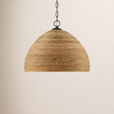 Woodleigh Single Light Rattan Dimmable Pendant