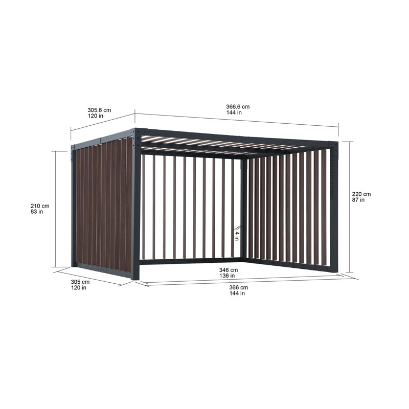 Pergola en métal 12,03 pi x 10,03 pi Sunjoy