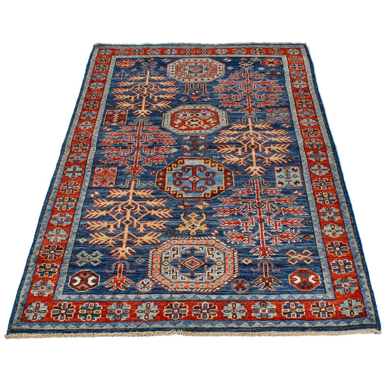 Tapis bleu marine et rouge 3 x 5